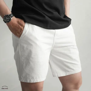 Quần Short Nam Trắng Trơn